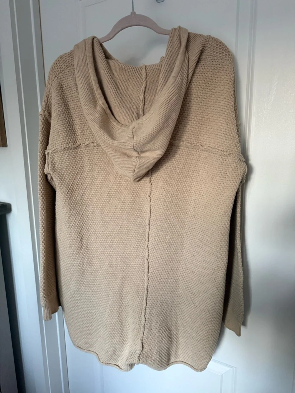 Free People Cream Knit Hooded Romper